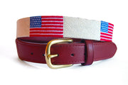 Asher Riley American Flag needlepoint belt