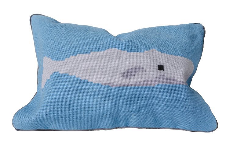 Nantucket Whale Needlepoint Pillow by Asher Riley