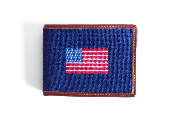 Asher Riley American Flag Needlepoint Wallet