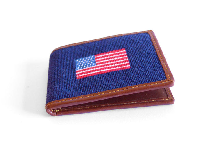 american flag needlepoint wallet by asher riley