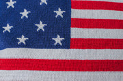 American Flag Needlepoint and Leather Pillow by Asher Riley