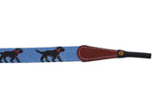 Black Lab on Blue Needlepoint Sunglass Straps