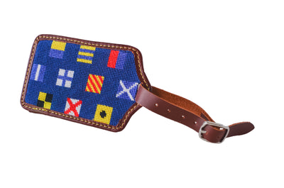 Nautical signal flags needlepoint luggage tag by Asher Riley