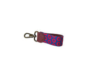 Red Circle Needlepoint Key Fob