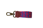 Red Circle Needlepoint Key Fob