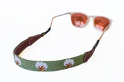 Cotton on Green needlepoint sunglass straps by Asher Riley