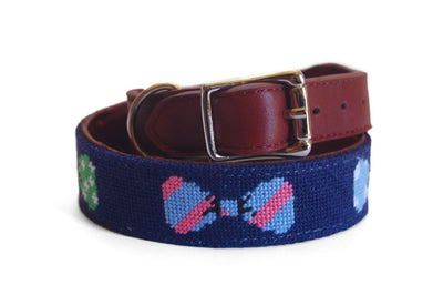 Asher Riley Bow Tie Needlepoint Dog Collar