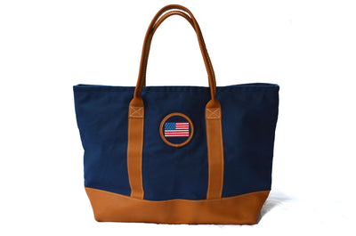 Asher Riley, American Flag needlepoint tote bag