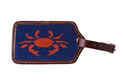 Crab Needlepoint Luggage Tag by Asher Riley