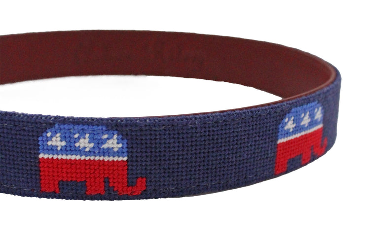 Republican Elephant needlepoint dog collar