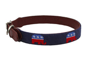 Republican Elephant needlepoint dog collar