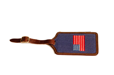 American Flag Needlepoint Luggage Tag