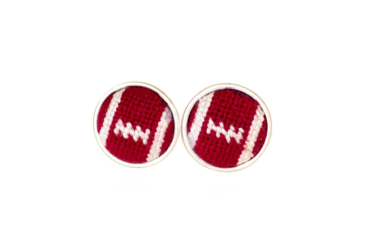 Asher Riley football needlepoint cufflinks