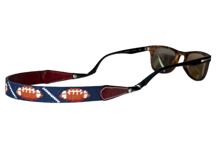 Asher Riley, football needlepoint sunglass straps