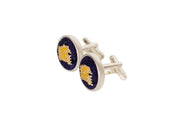 Golden Retriever needlepoint cufflinks by Asher Riley