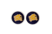 Golden Retriever needlepoint cufflinks by Asher Riley