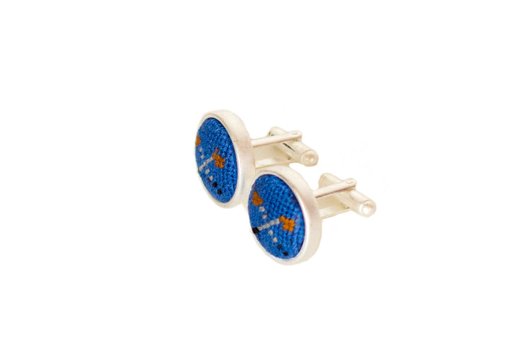 Asher Riley golf clubs needlepoint cufflinks