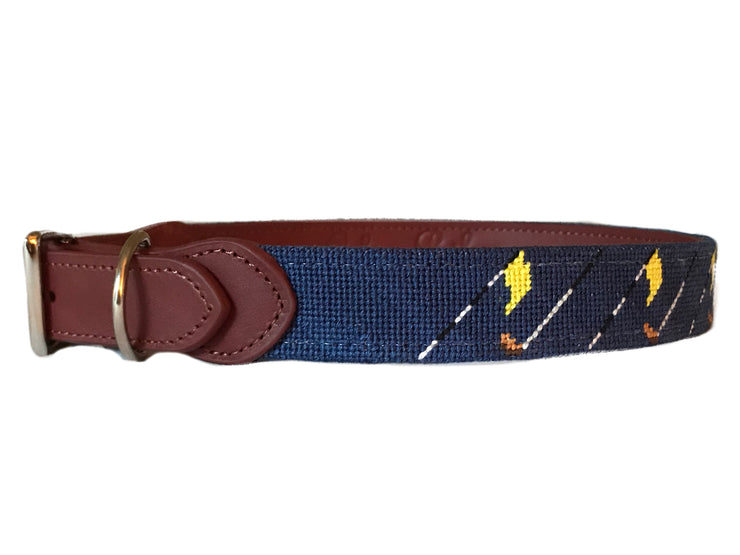 Golf Club needlepoint dog collar