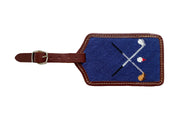Golf needlepoint luggage tag by Asher Riley