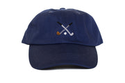 GOLF CLUBS NEEDLEPOINT HAT NAVY