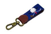Golf Clubs needlepoint key fob by Asher Riley