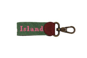Green Kiawa Island Needlepoint Key Fob