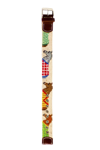 Asher Riley equestrian needlepoint watch strap 