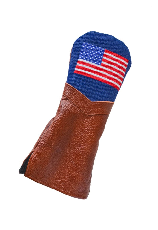 American Flag Needlepoint Driver Golf Headcover by Asher Riley