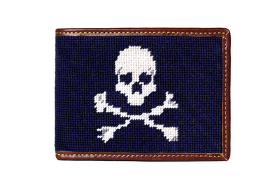 Jolly roger needlepoint wallet by Asher Riley