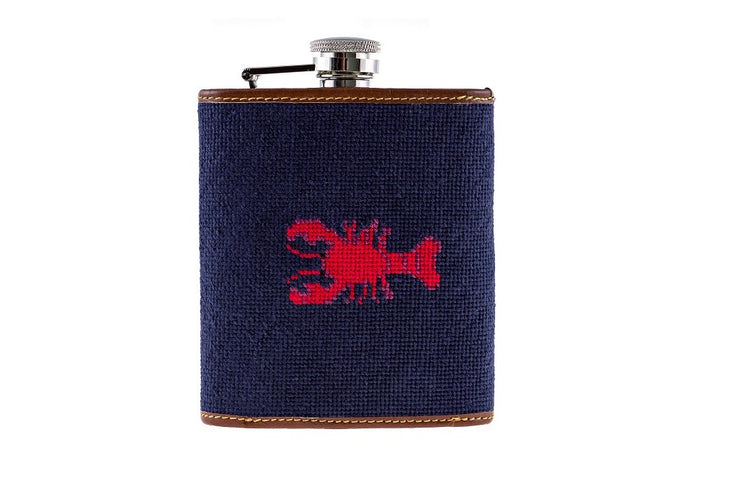 Asher Riley Lobster Needlepoint Flask