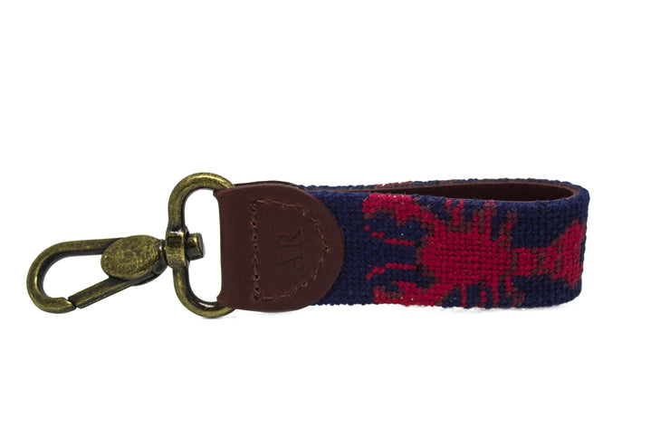 Lobster needlepoint key fob by Asher Riley