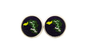 Mallard needlepoint cufflinks by Asher Riley