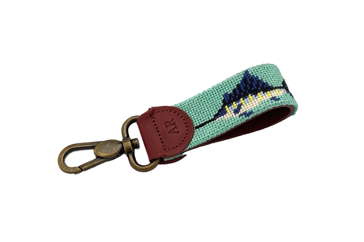 Marlin needlepoint key fob by Asher Riley