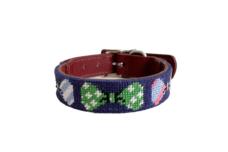 Bow Tie needlepoint collar for small dogs
