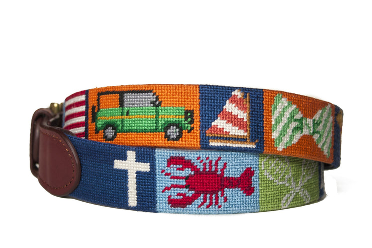 custom needlepoint belt by asher riley