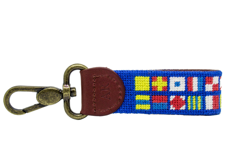 Nautical Flag needlepoint key fob by Asher Riley