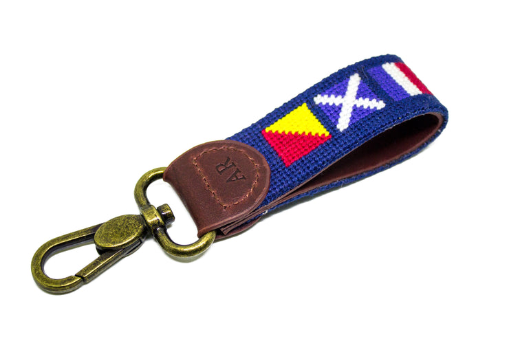 Nautical Flag Needlepoint Key Fob by Asher Riley