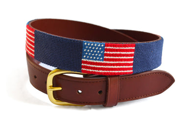 American Flag Needlepoint Children's Belt by Asher Riley