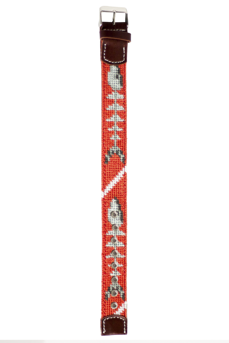 Asher Riley bonefish needlepoint watch strap