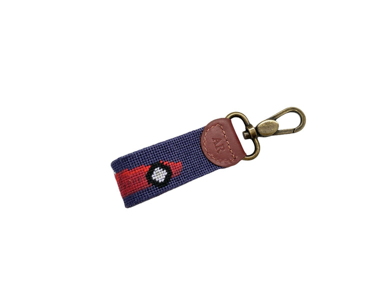 Race Car Needlepoint Key Fob