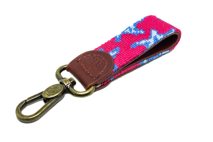 Starfish needlepoint key fob by Asher Riley