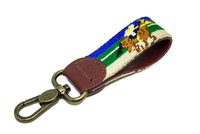 Race Horse Needlepoint key fob by Asher Riley
