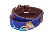 Mermaid needlepoint dog collar by Asher Riley