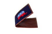 Republican Elephant needlepoint wallet by Asher Riley