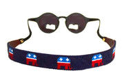 Asher Riley needlepoint Republican Elephant sunglass straps