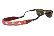 Asher Riley sailboat orange needlepoint sunglass straps