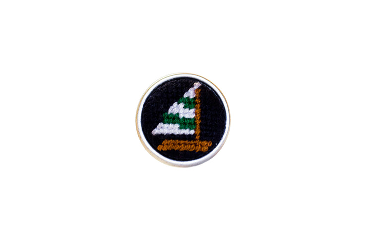 Asher Riley needlepoint sailboat cufflinks