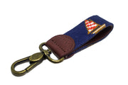 Sailboat needlepoint key fob by Asher Riley