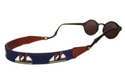 Asher Riley needlepoint ships sailing sunglass straps