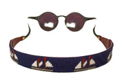 Asher Riley needlepoint ships sailing sunglass straps
